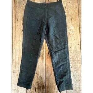 Bhaavya Bhatnagar Navy Blue Raw Silk Slim Leg Trousers Pants Womens Size L